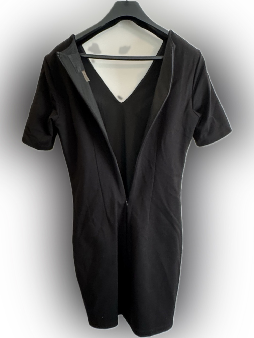 White House Black Market Black The Aura Collection V-Neck Short Sleeve Dress - Picture 5 of 5